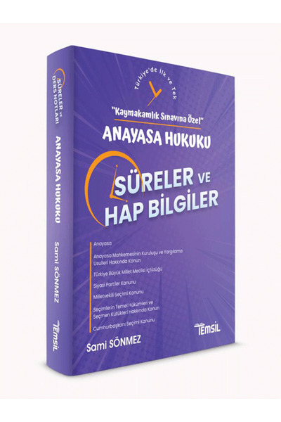 Temsil Kitap “Kaymakamlık Sınavına Özel” SÜRELER ve HAP BİLGİLER -Anayasa Huk...