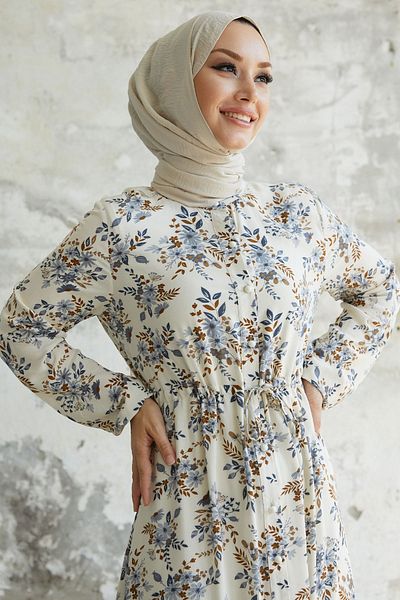 InStyle Evesya Tunnel Lace Viscose Φόρεμα - Μπλε
