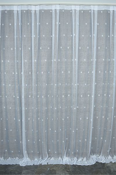 AKÇA TEKSTİL PRISMA MODEL WHITE COLOR SINGLE WING Ready Planted Pleated Background Curtain 300*260 Cm