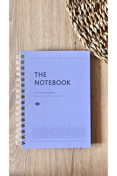 Fark Tanıtım Hard Cardboard Cover Spiral 80 Sheets Checkered A5 Notebook (Lavander Cover Color)