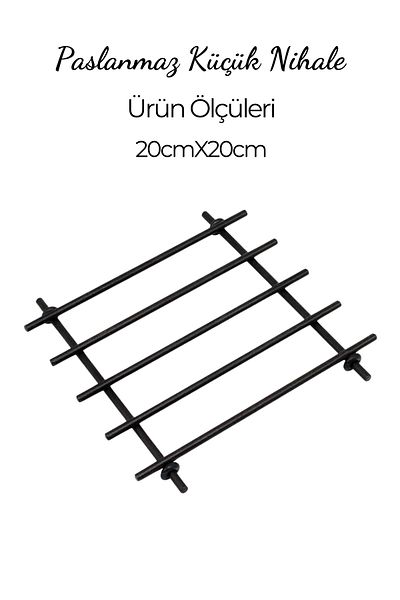 GRİMOR Life Stainless Fireproof Black Metal Square Trivet