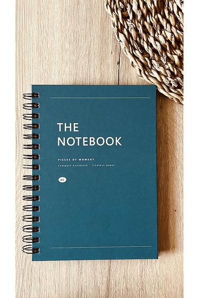 Fark Tanıtım Hard Cardboard Cover Spiral 80 Sheets Unlined A5 Notebook (Peacock Blue Cover Color)