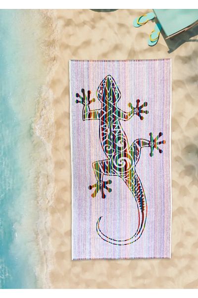 CottonTherapy Rep 72x150 Cm Prosop de plajă pentru piscină, 100% bumbac, fir jacquard vopsit