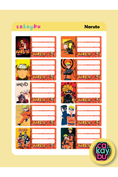 cakaybu Autocolant pentru caiet de școală Naruto, dimensiune A4, 1 foaie