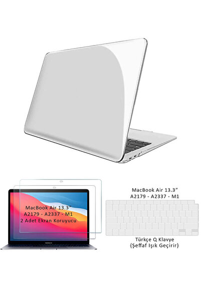 ZMOBILE Macbook Air 13 M1 Çip A2337 A2137 Tam Uyumlu Alt Üst Kılıf Klavye Kıl...