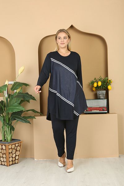 XL Modam ΓΥΝΑΙΚΕΙΟ ΣΕΤ ΜΕΓΕΘΟΣ Lycra Viscose Navy Blue 2 ΤΕΜΑΧΙΩΝ