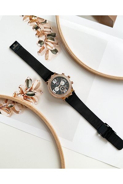 Reward Black Color Straw Cord Women's Wristwatch