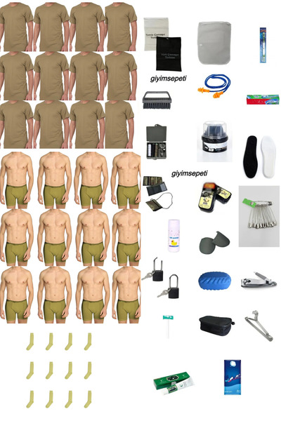 giyimsepeti مجموعة الخدمة العسكرية المكونة من 12 قطعة معدات الجندي الأساسية ل...