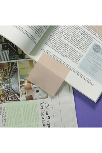 NaSaDAN Şeffaf Yapışkanlı Kare Postit Pastel Gold Renk 25 Yaprak