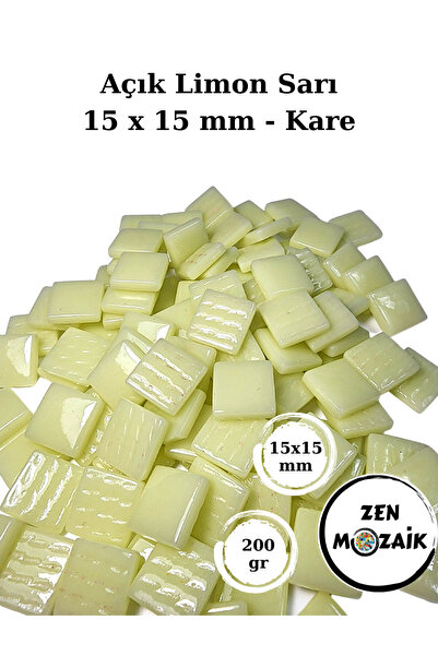 Zen Mozaik Sanatsal Mozaik Çalışmalarınız için 15 x15 mm - Kare Cam Mozaik Taşı