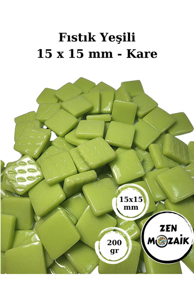 Zen Mozaik Sanatsal Mozaik Çalışmalarınız için 15 x15 mm - Kare Cam Mozaik Taşı