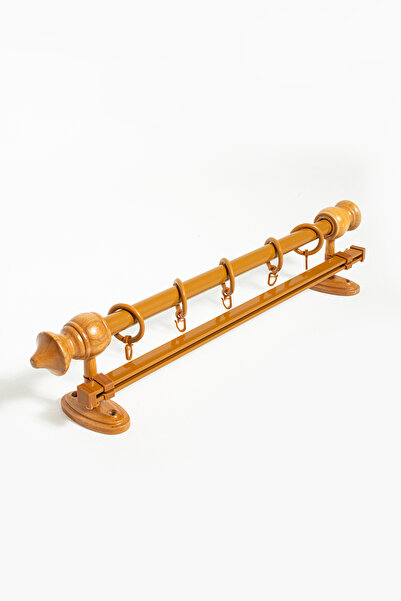 TİEBACK Tek Raylı Ahşap Rustik Perde Askısı - Rustik Borusu 200 cm