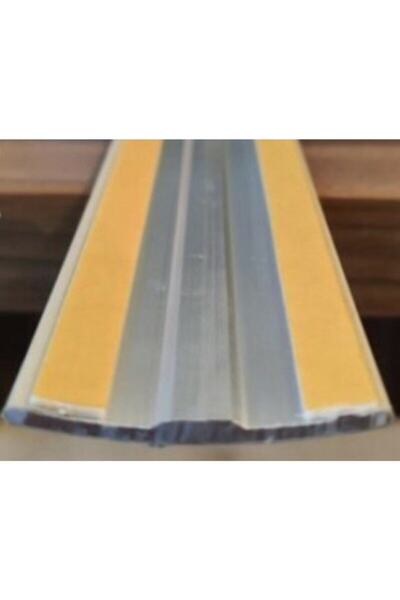 Zanaat Kendinden Yapışkanlı Alüminyum Kapı Eşik Profili Gümüş Renk Laminat Parke Eşik Çıtası 38 Mm (74 Cm)