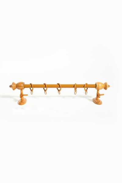 TİEBACK Raysız Ahşap Rustik Perde Askısı - Rustik Borusu 100 cm