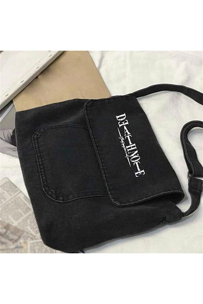 Touz Geantă Messenger Blunt Blunt Death Note Printed Vintage Unisex Gri Denim