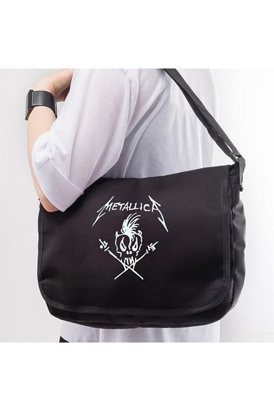 Touz Geantă neagră unisex cu craniu Metallica din seria Blunt Blunt Rock