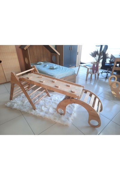 KOALA KIDS Pikler Tırmanma 3 'lü Set Mdf (TIRMANMA ÜÇGENİ RAMPA PİKLER HALKASI)