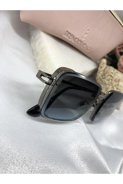 Di Caprio Lons Design Silver Detail Blue Women's Sunglasses