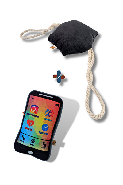 UTDpet Pawphone Mobile Phone Dog Toy with Sound + Hexie Traction Bone Dog Toy