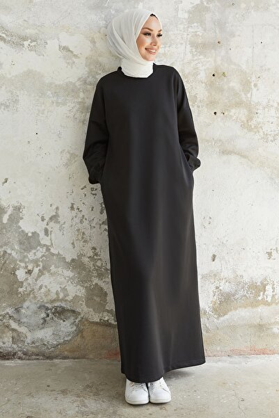 InStyle Φόρεμα Nevra Scuba με Τσέπες - Μαύρο