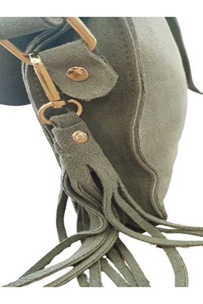 Dora Leather Crafts Dora Diva Omuz Çantası Gri Süet