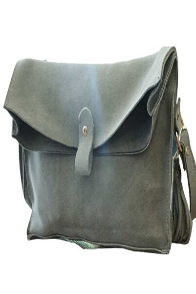 Dora Leather Crafts Dora Diva Omuz Çantası Gri Süet