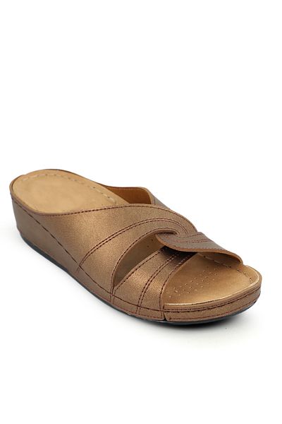 İncim ®| Hera Women's Copper Color Comfortable Orthopedic Comfort Anatomical Lightweight Home Slippers and Casual Slippers