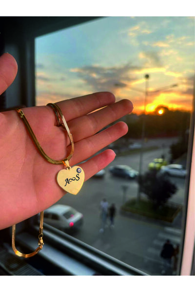 BASKILI HEDİYE TOZUM Çelik Kolye Kişiye ÖZel İsim Yazılabilir Renk Atmaz