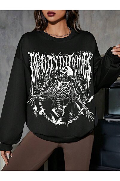 Adrift Seria Coolane Coke - Hanorac cu schelet și umăr cu grafică cu litere