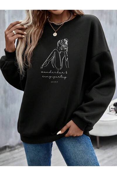 Adrift Φούτερ με γράμματα και φιγούρες σειράς Coke Graphic Drop Shoulder