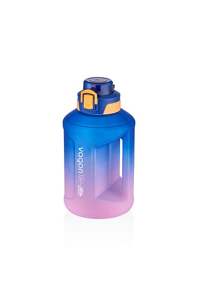 Vagonlife 1600ml Motivational Water Bottle - Double Colors Sticker with Strap and Handles Sm-2307-Mavimor