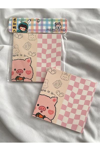 Planet Butik Pink Pig Memo Pad Square Notepad