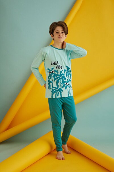 Ayans Pijama Set de pijamale pentru copii din bumbac pieptănat sezonier cu mâneci lungi