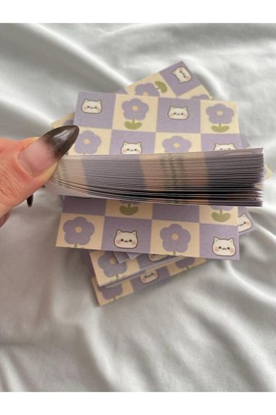 Planet Butik Purple Cat Memo Pad Square Notepad
