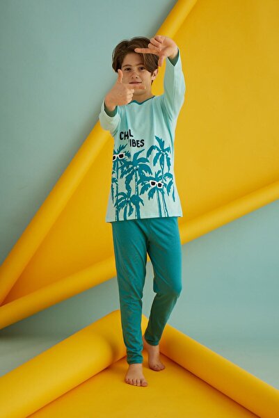 Ayans Pijama Set de pijamale pentru copii din bumbac pieptănat sezonier cu mâneci lungi