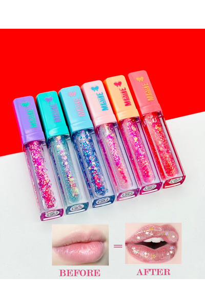 ROWENAROSE 6lı Glitterli Dudak Parlatıcı Seti Yıldız Ve Ay Parcacıklı