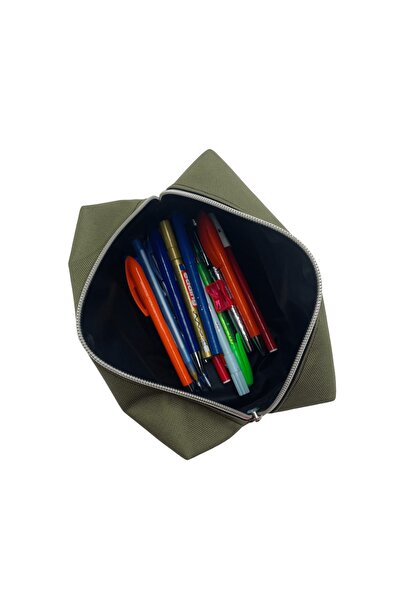 Differ Studio Khaki Green Unisex Water Resistant Large Pen Holder/makeup/cosmetic/travel/handbag