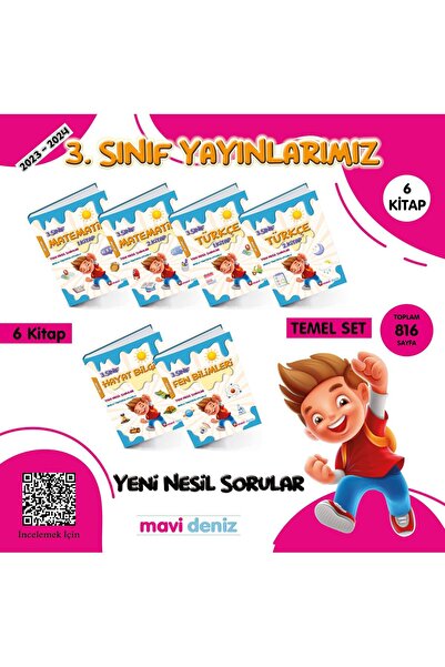 Mavi Deniz Yayınları MAVİ DENİZ 3.SINIF 6'Lİ SET 2023-2024