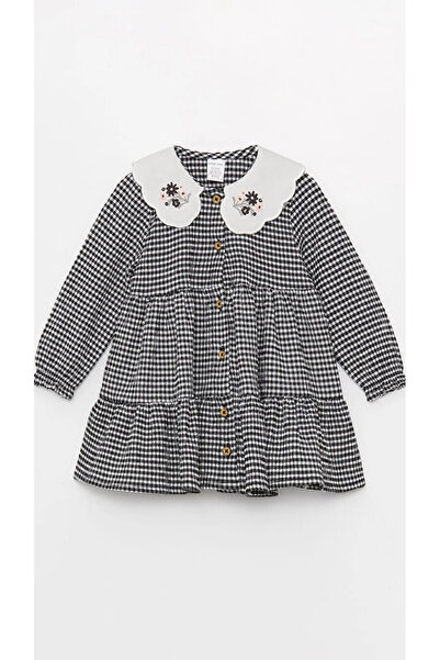 LC Waikiki LCW baby Bebe Yaka Ekose Kız Bebek Elbise
