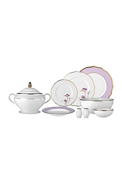 EVALIZA Poetica Yemek Takımı 61 Parça Buket Mor