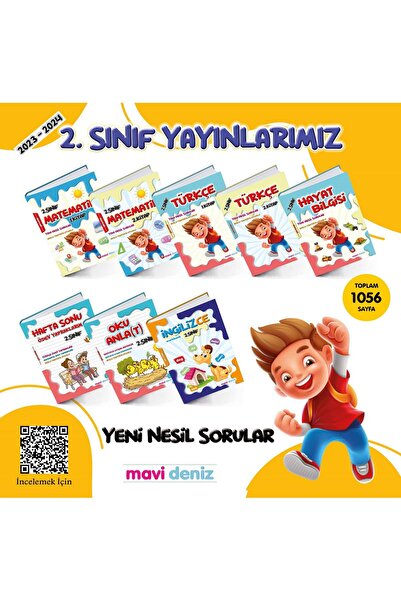 Mavi Deniz Yayınları MAVİ DENİZ 2.SINIF 8'Lİ SET 2022-2023