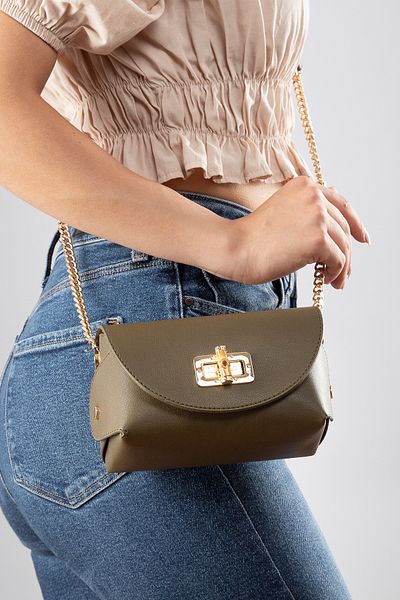 Garbalia Fonte Original Strap Bamboo Lockable Mini Women's Green Shoulder Bag