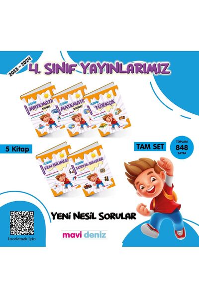 Mavi Deniz Yayınları MAVİ DENİZ 4.SINIF 5'Lİ SET 2023-2024
