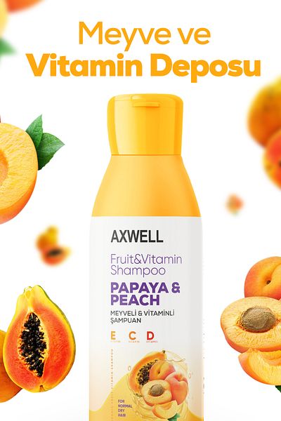 AXWELL Fruit Papaya and Peach Shampoo with Vitamin