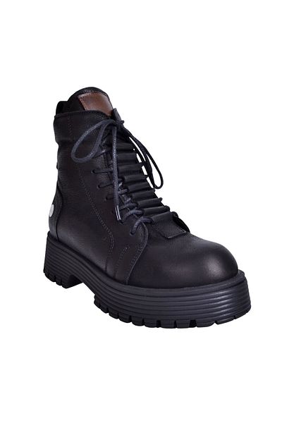 Mammamia D23KB-5045 Women's Black Nubuck Leather Boots