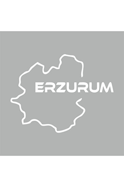 Reysa Tasarım ملصق سيارة خريطة Erzurum باللون الأبيض مقاس 17 × 13 سم