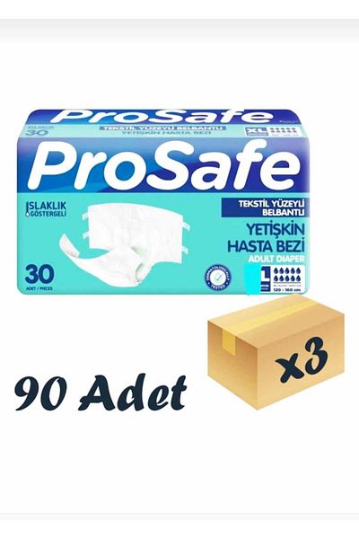 PROSAFE Textile Surface Waistband Adult Patient Diapers Large 30 Pack 3 Pack 90 Pieces
