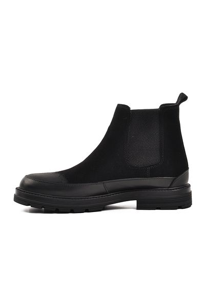 Pierre Cardin 1361654   Black Nubuck Genuine Leather Men's Chelsea Boots
