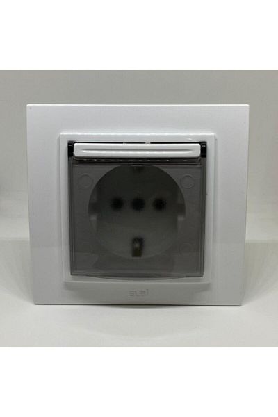 ELBİ Zena Covered Grounded Socket Framed White