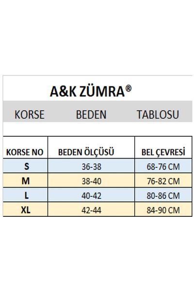 A&K ZÜMRA One Size Slimming Waist and Belly Tightening High Waist Corset Skin